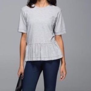 Lululemon grey ruffle shirt